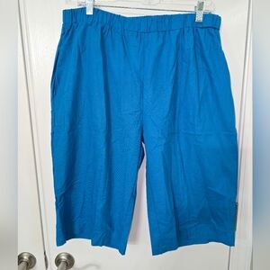 Women Long Blue Shorts W/Pockets Xl
